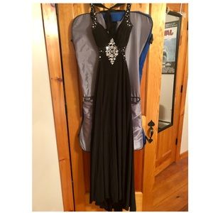 Black open back dress